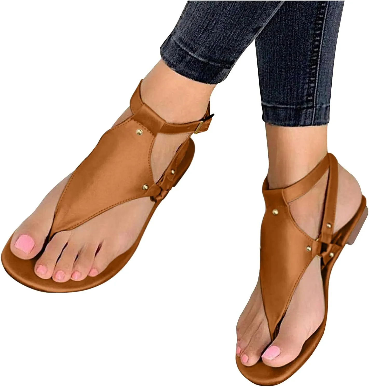 Sandals for Women 2023 Casual Open Toe Buckle Strap Roman Sandal Summer Bohemian Shoes