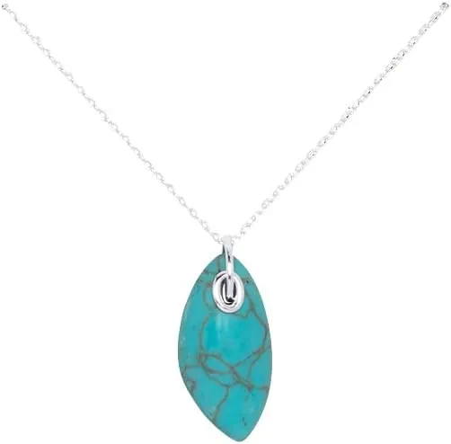 Scout Curated Wears - Organic Stone Necklace Turquoise/Silver - Stone of Calm