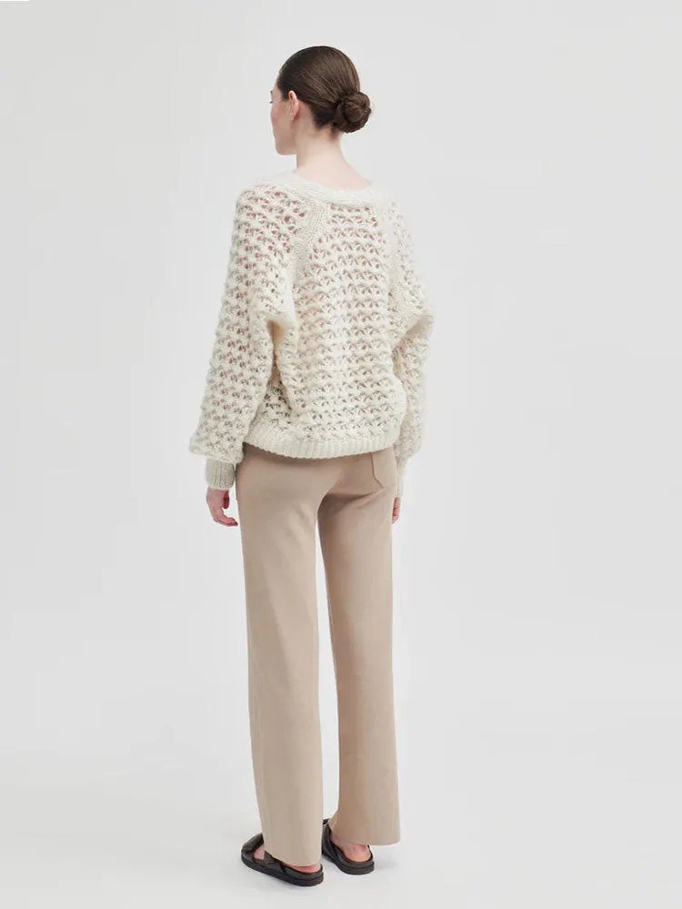 Second Female Ilanka Knit Cardigan Dark Chalk