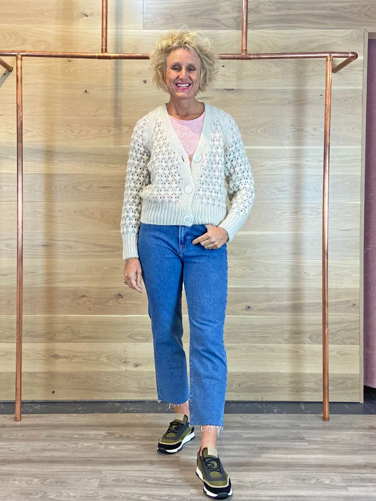 Second Female Ilanka Knit Cardigan Dark Chalk