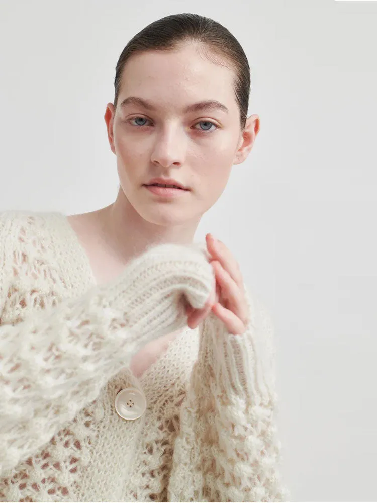 Second Female Ilanka Knit Cardigan Dark Chalk