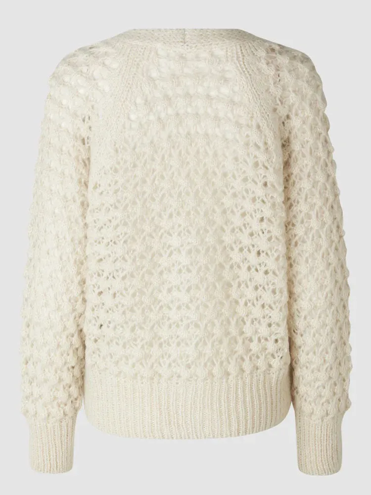 Second Female Ilanka Knit Cardigan Dark Chalk