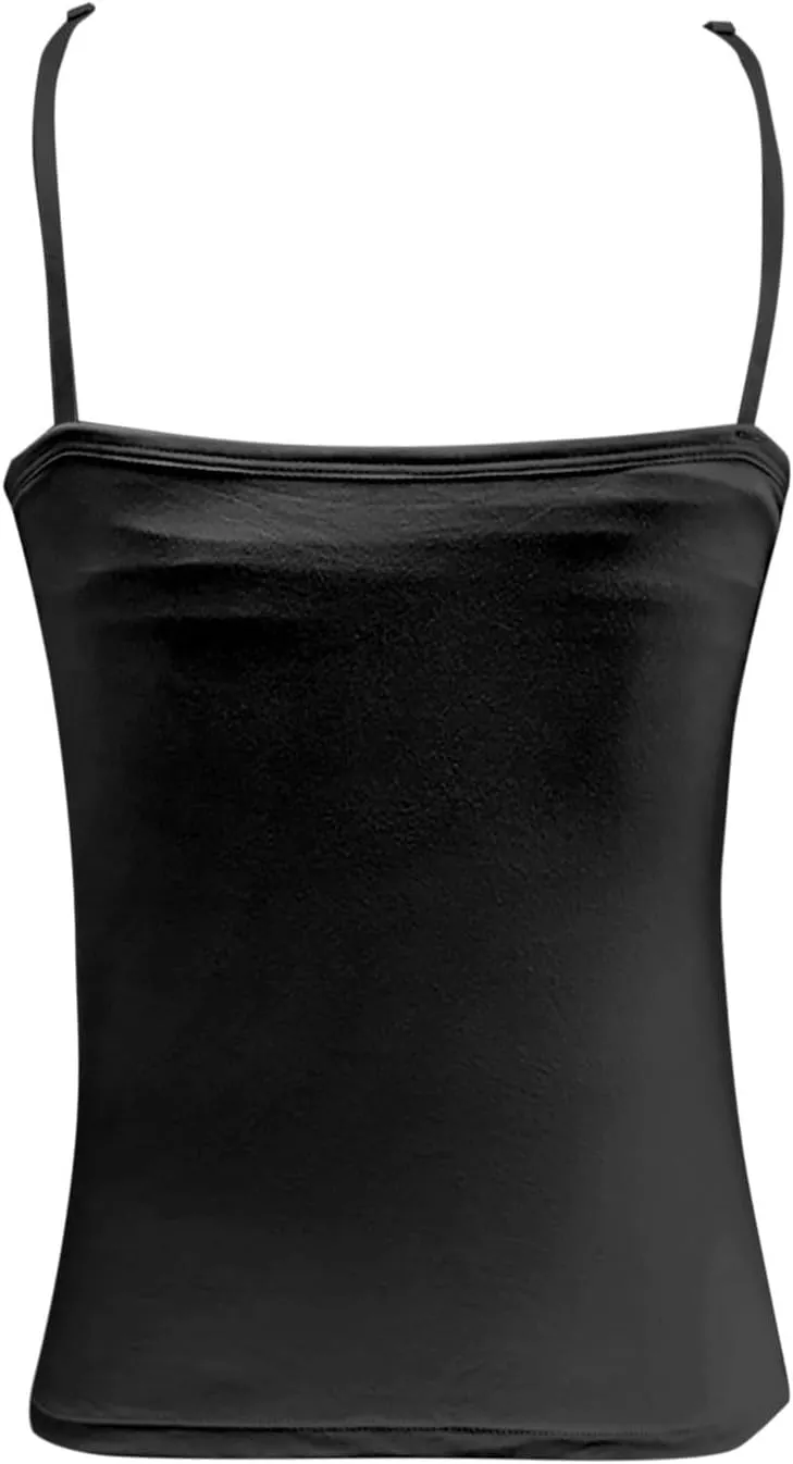 Shelf Bra Tank Tops for Women Adjustable Spaghetti Strap Yoga Shirts Basic Padded Tank Tops Undershirts Built in Bra