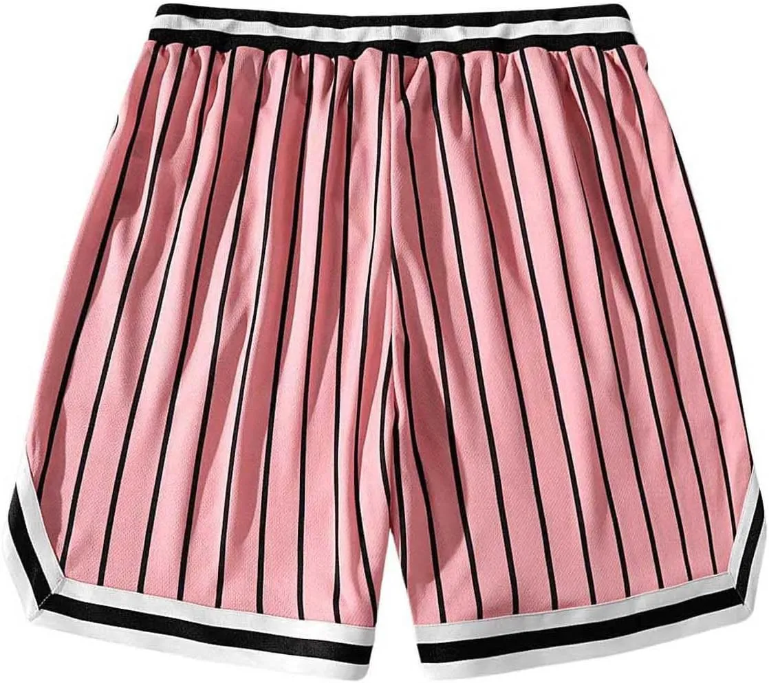 SHENHE Men's Summer Graphic Shorts Drawstring Waist Sports Track Shorts