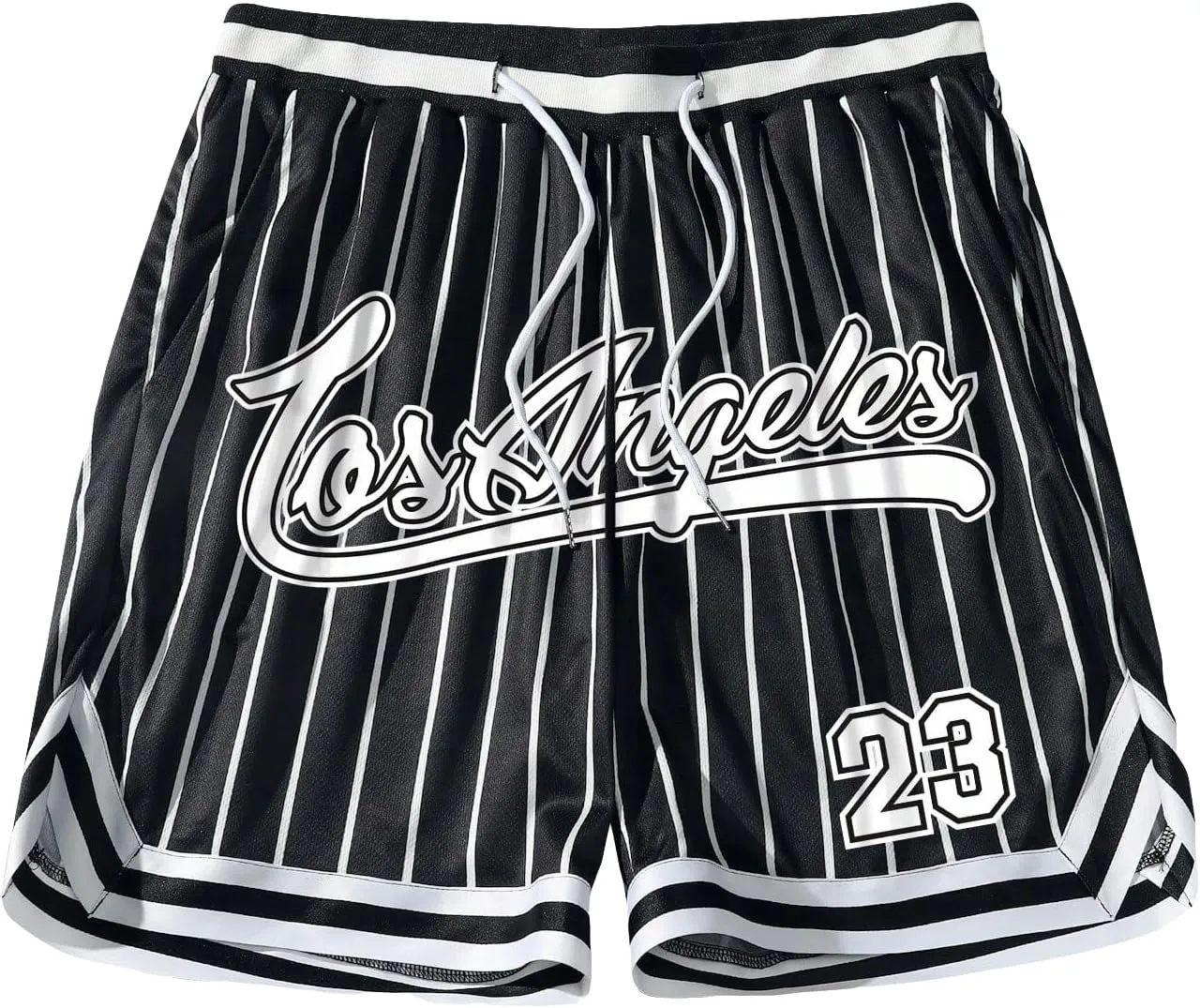 SHENHE Men's Summer Graphic Shorts Drawstring Waist Sports Track Shorts