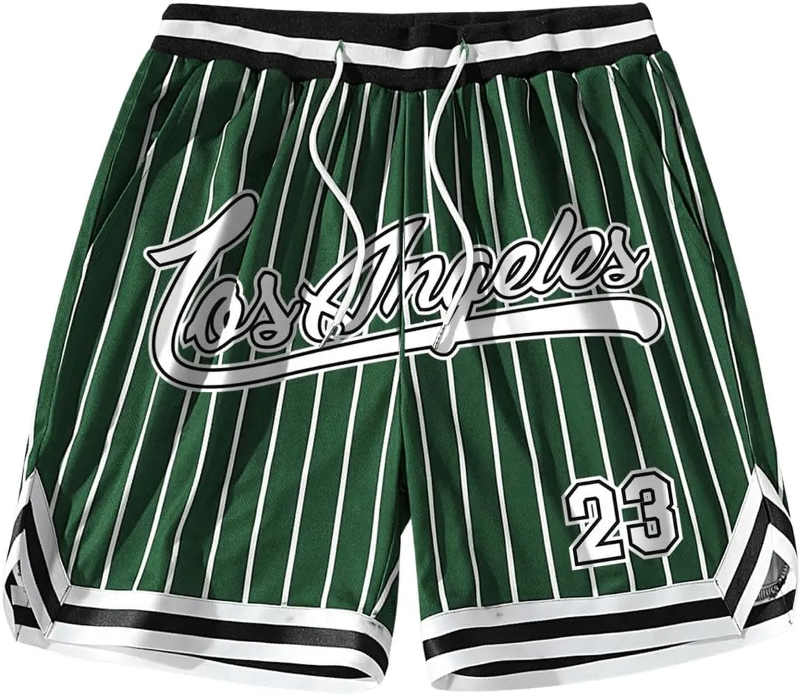 SHENHE Men's Summer Graphic Shorts Drawstring Waist Sports Track Shorts