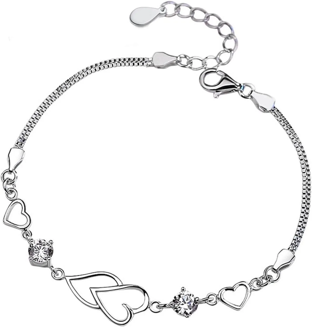 Silver Bangle Bracelets For Women Elegant Simple Bead Charm Cuff Bracelet Adjustable For Women Mom Wife Valentine Mothers Day