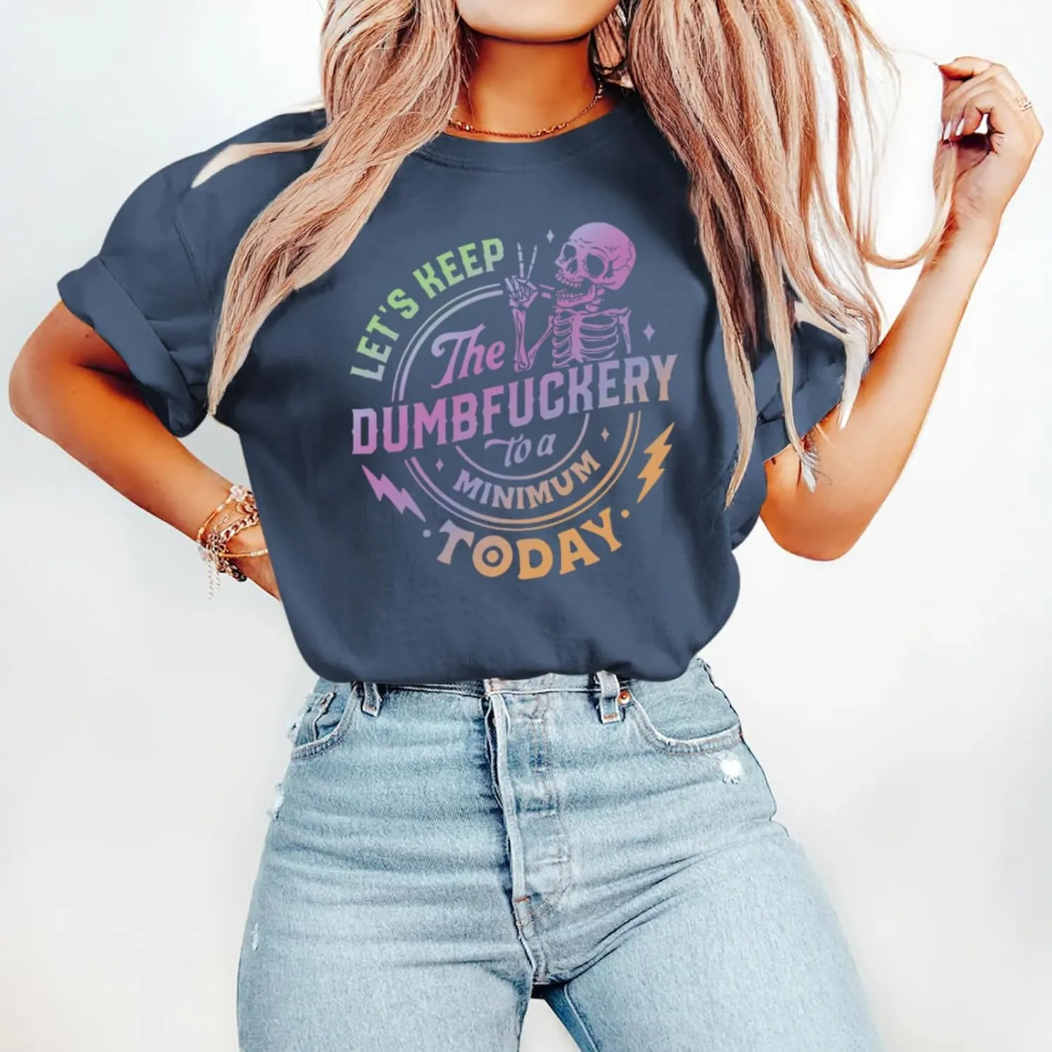 Skeleton Shirt Women Vintage Graphic Tees Y2k Emo Grunge Punk Goth Shirts Funny Aesthetic Tshirts Short Sleeve Tops