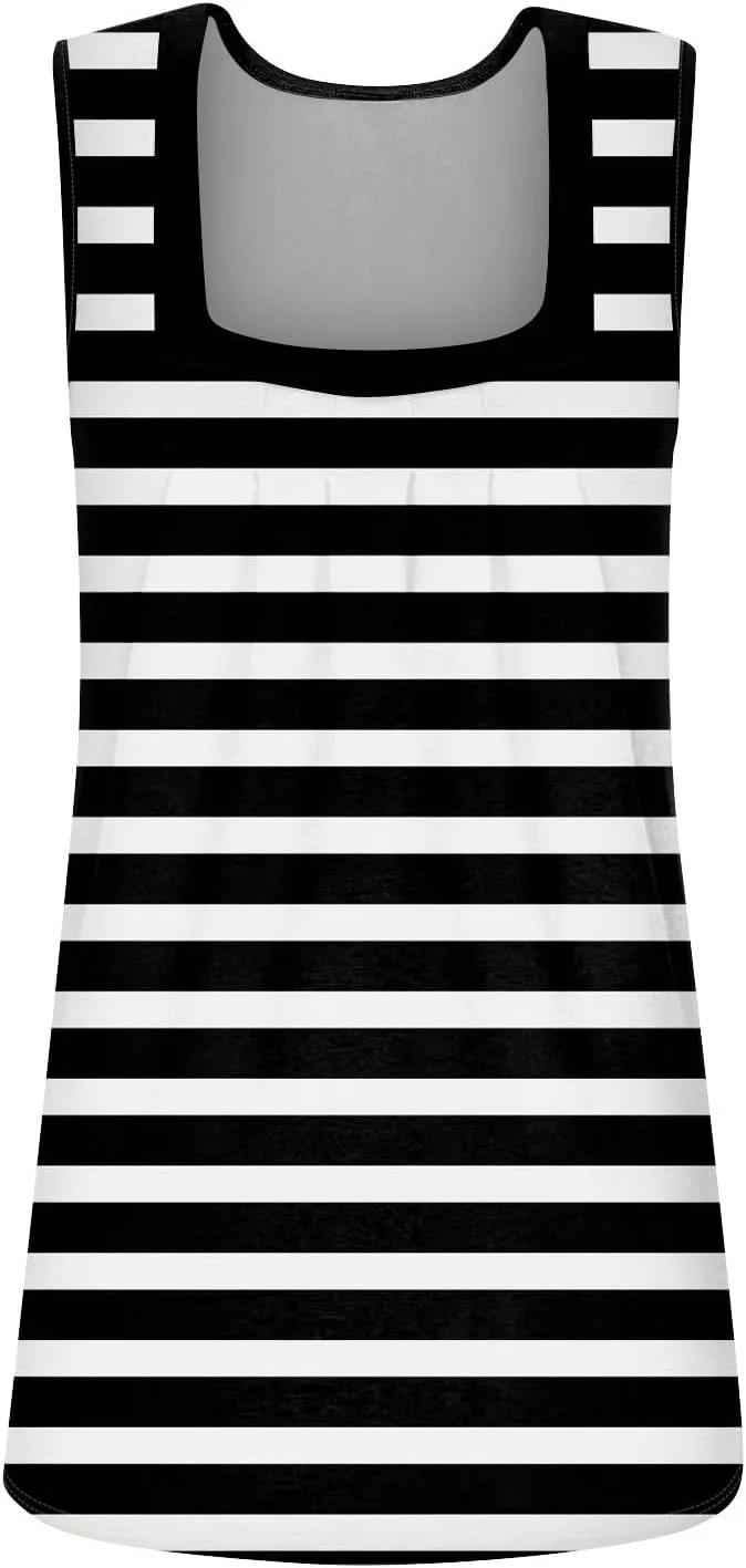 slqdgmryz Womens Summer Tops Square Neck Basic Cute Tank Tops Graphic Loose Fit Flowy Sleeveless Shirts Running Workout Tanks
