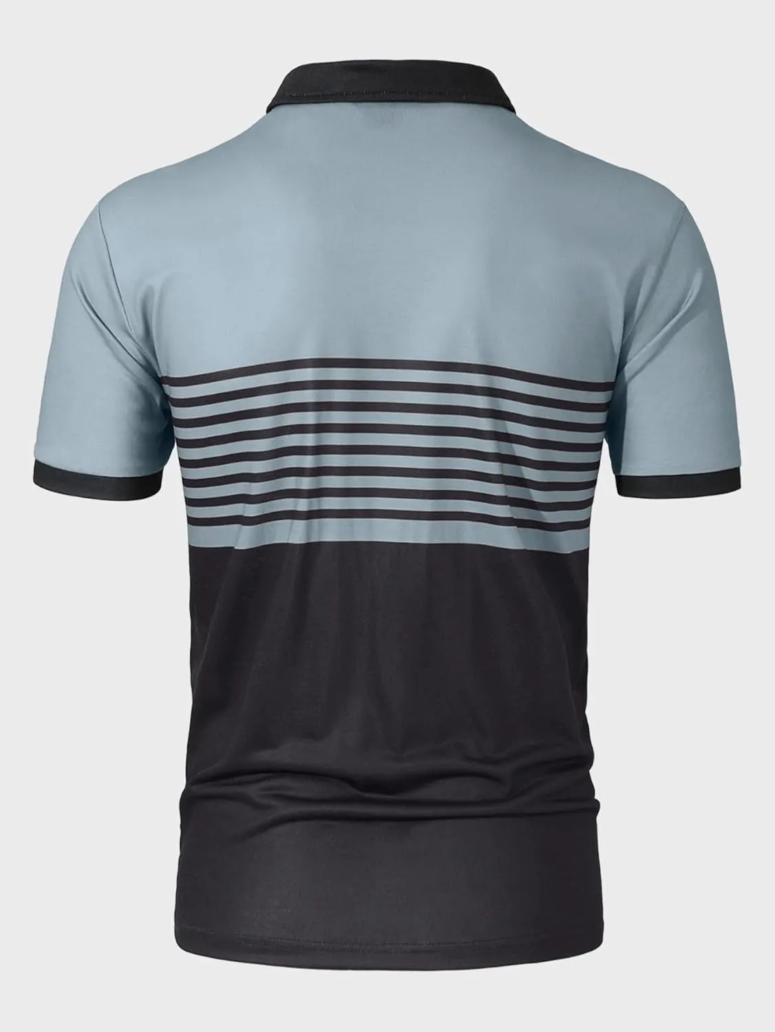 SOLY HUX Men's Golf Shirts Short Sleeve Striped Collared T Shirt Casual Work Shirts