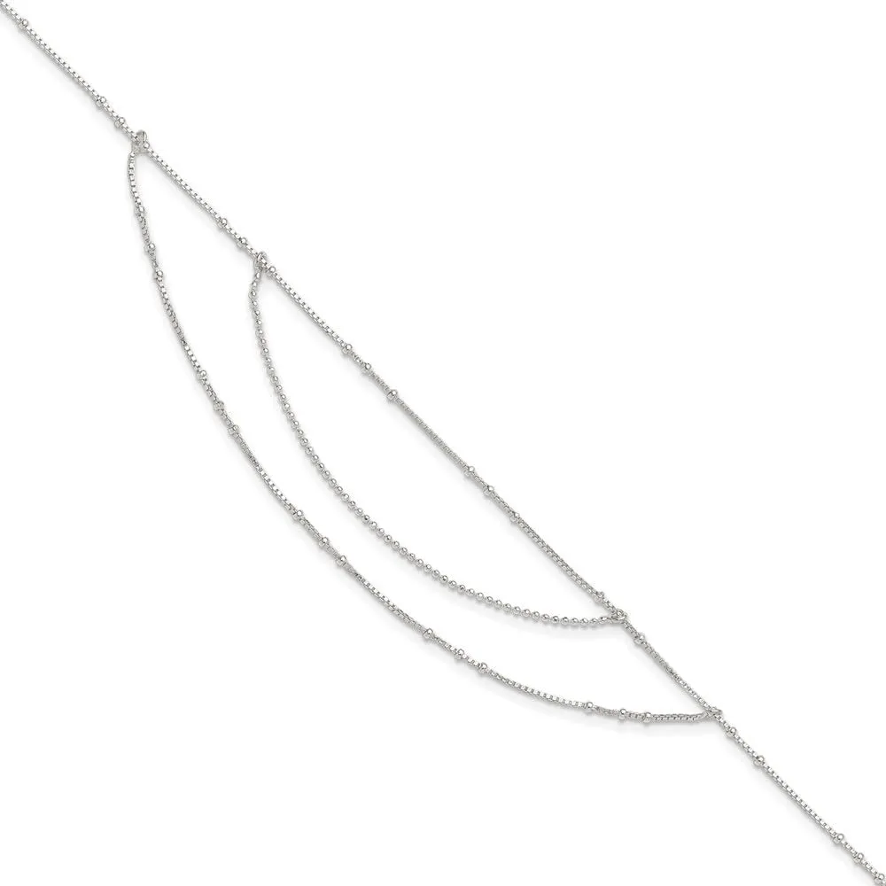 Sonia Jewels Real 925 Sterling Silver Multi-Strand 9in 1Ext Anklet 9" (Width = 0mm)