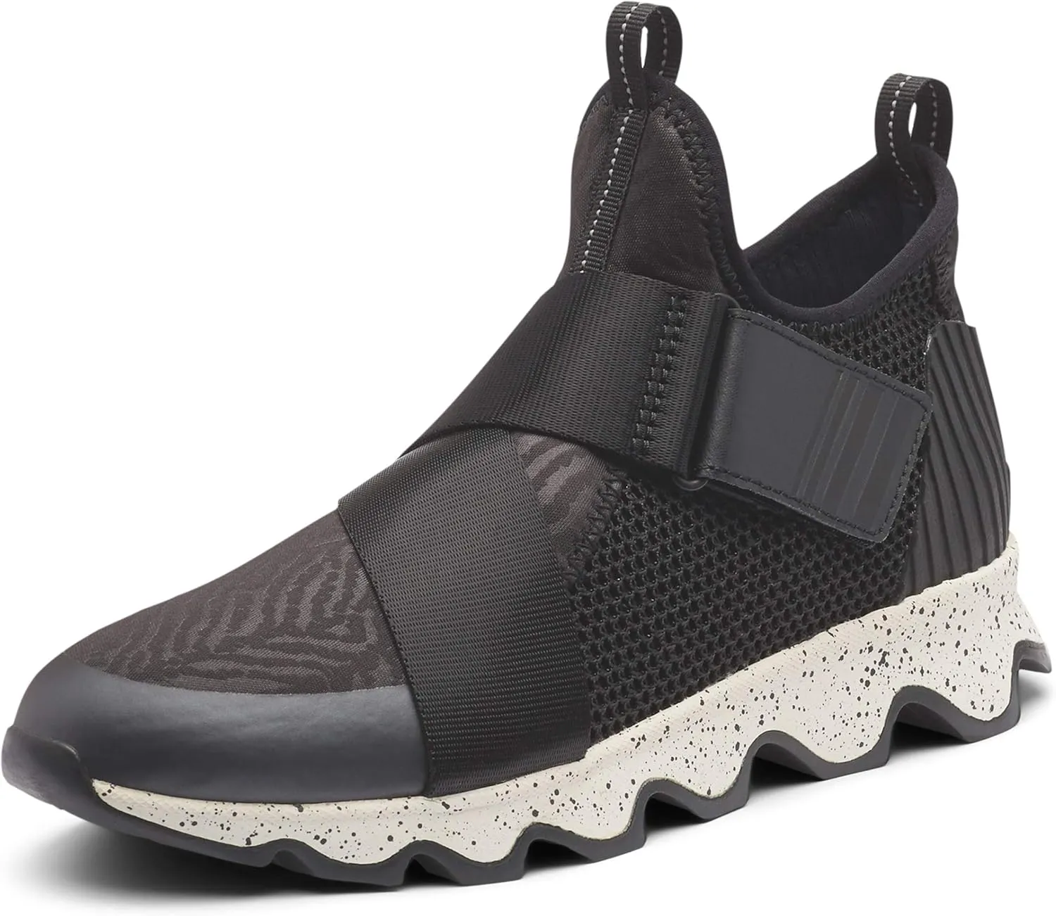 SOREL - Womens Kinetic Sneak, Knit Sneaker with Scalloped Sole and Stretch Straps