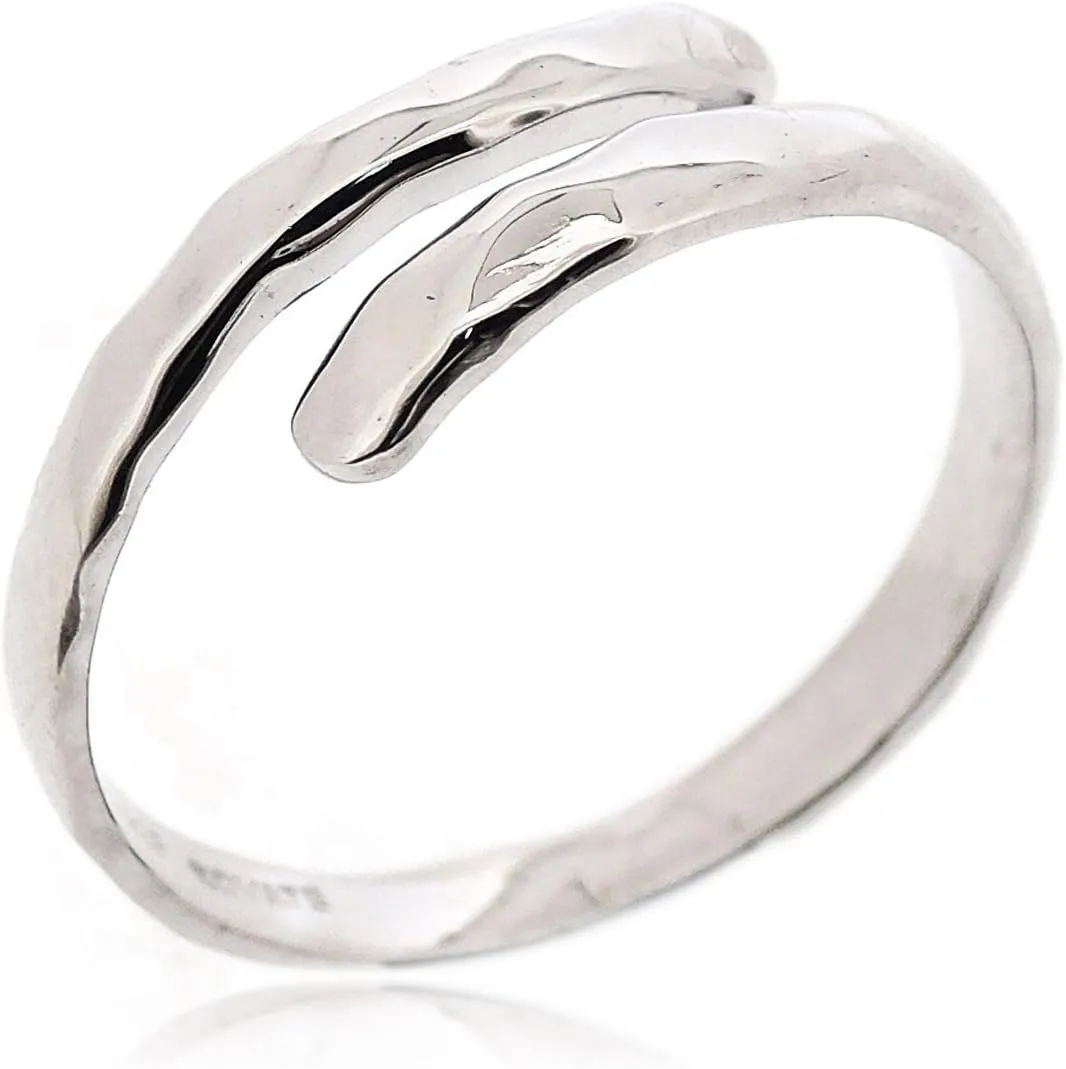 SOVATS 925 Sterling Silver Hammered Thumb Ring for Women  Rhodium Plated Adjustable Band, Nickel-Free Modern Statement Ring