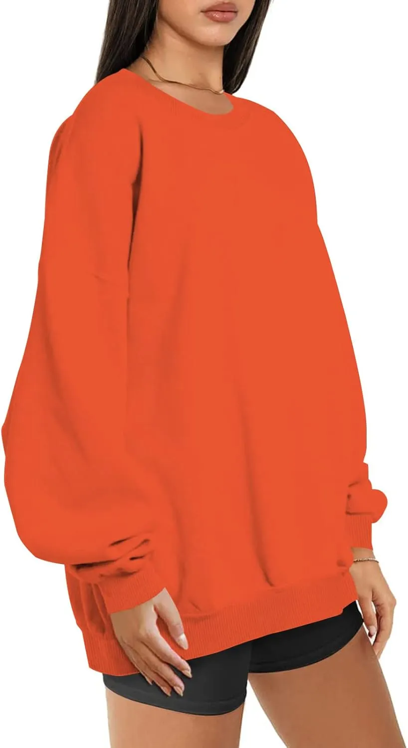 Stessotudo Oversized Sweatshirts for Women Crewneck Long Sleeve Baggy Boyfriend Tops Loose Fit Solid Casual Y2K Streetwear