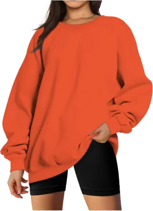 Stessotudo Oversized Sweatshirts for Women Crewneck Long Sleeve Baggy Boyfriend Tops Loose Fit Solid Casual Y2K Streetwear