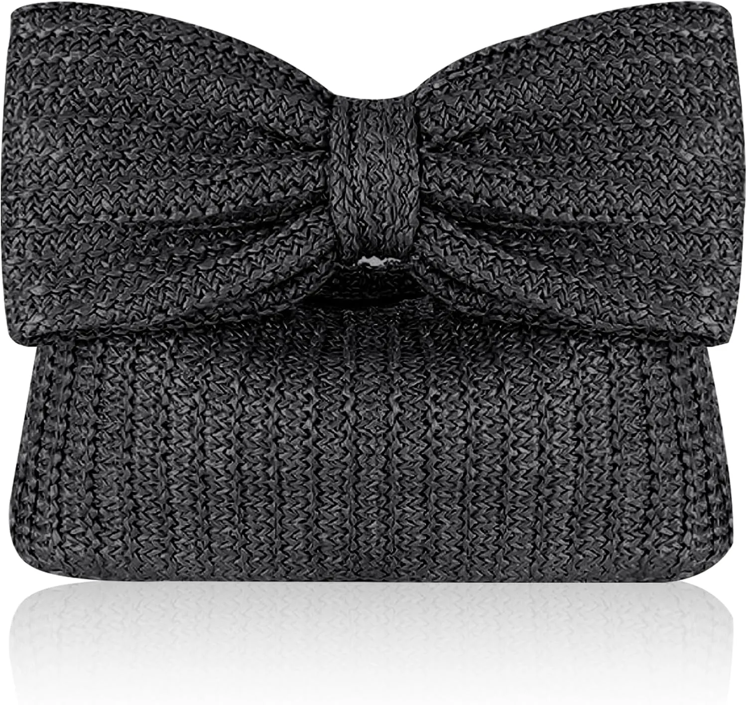 Straw Clutch Purse with Bow  Woven Raffia Handbag for Women  Summer Wedding Beach Bag