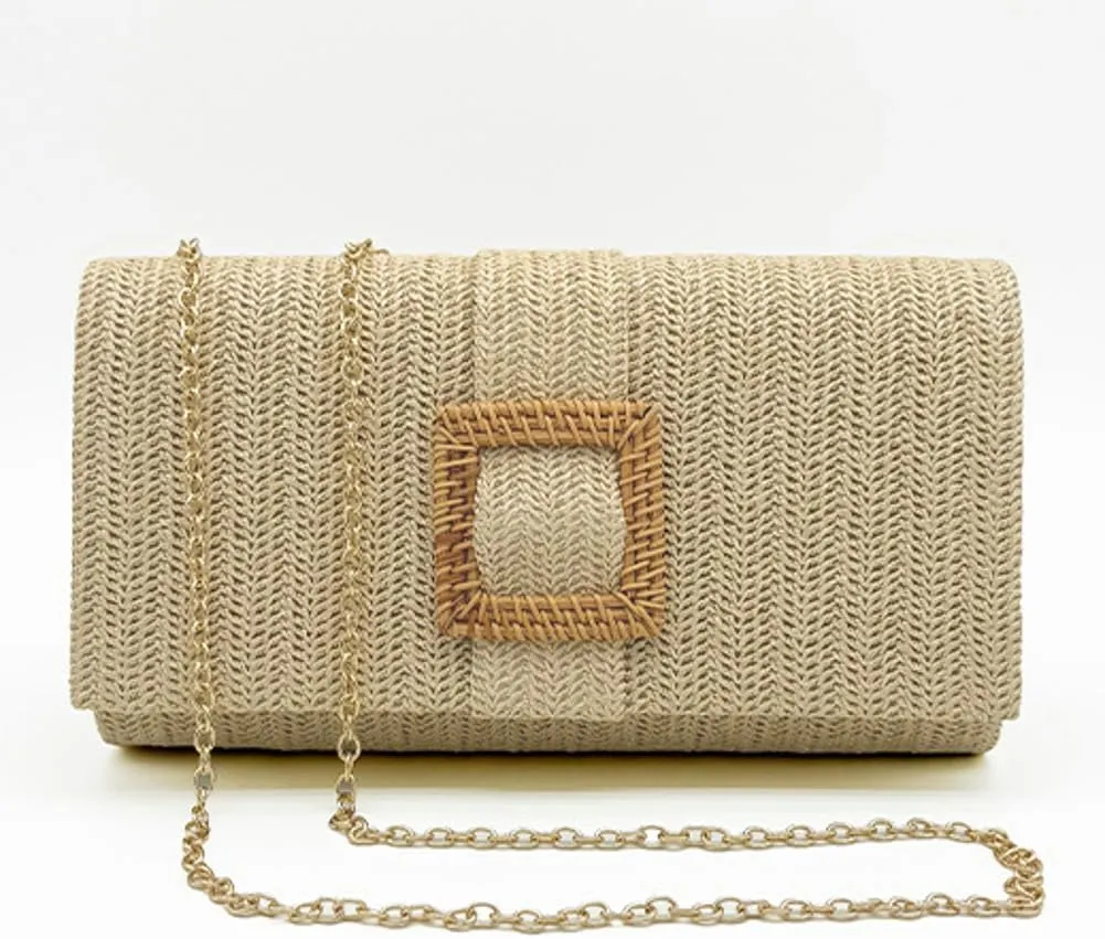 Straw Clutch Purse Women Evening Handbag Boho Crossbody Bag Summer Beach Woven Raffia Bag 2025 Wedding Travel Purse