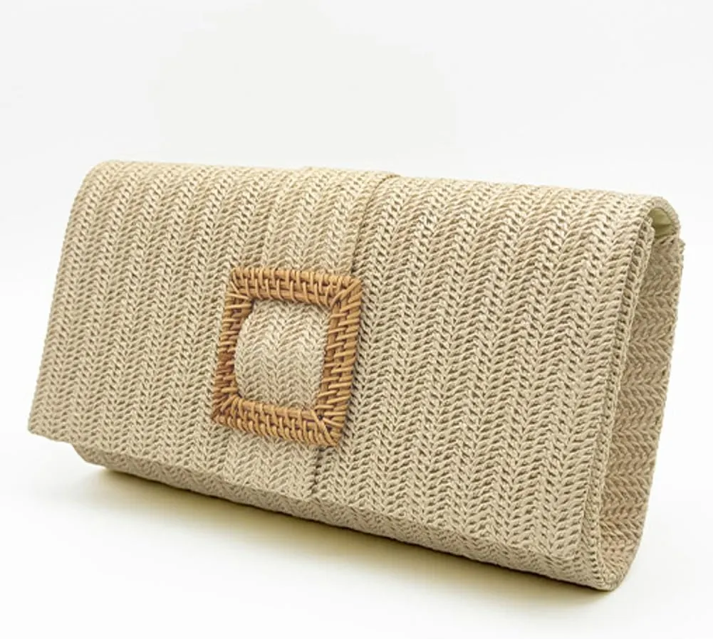 Straw Clutch Purse Women Evening Handbag Boho Crossbody Bag Summer Beach Woven Raffia Bag 2025 Wedding Travel Purse