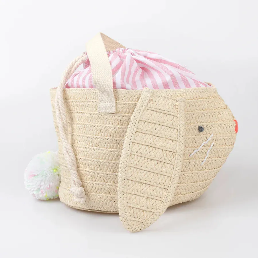 Stripy Ear Bunny Basket Bag