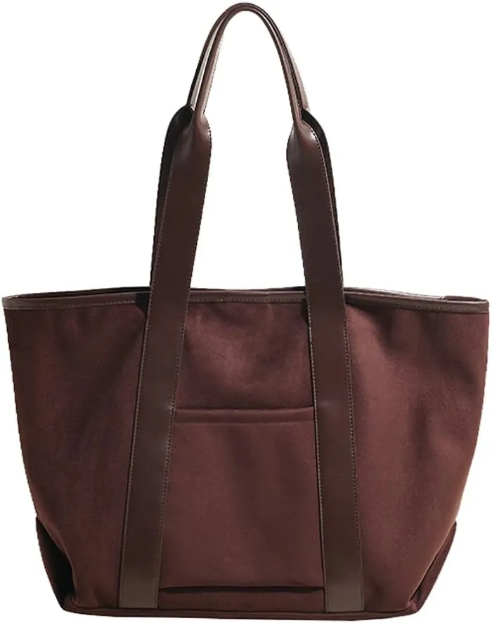 Suede Tote Bag Women Slouchy Shoulder Bag Vintage Hobo Bags Crossbody Purses Satchel Colleage Travel Tote Hnadbag