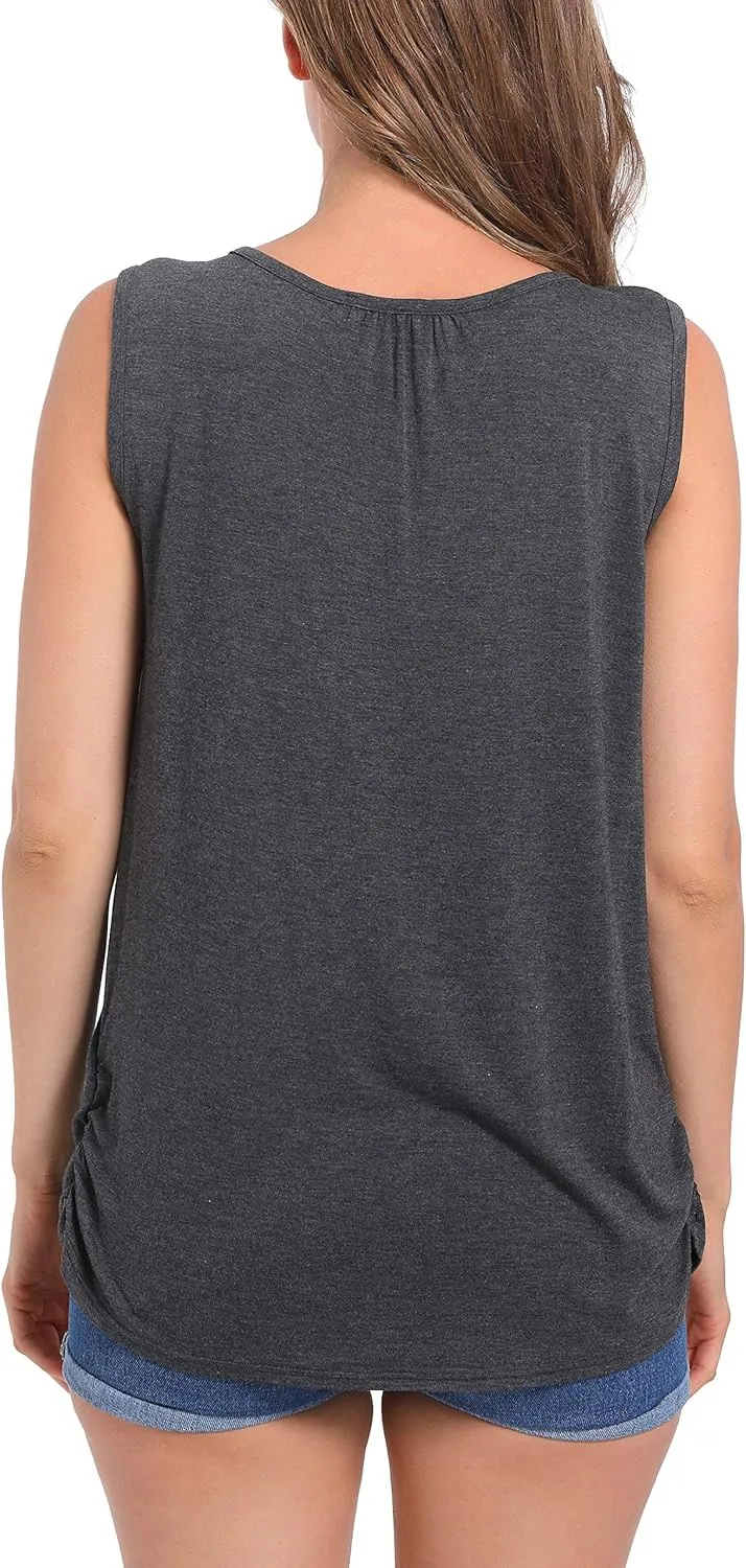SUIEK Women's Maternity Nursing Tops Breastfeeding Tanks Tee Shirt Pregnancy Clothes