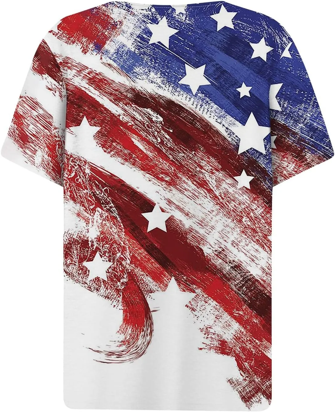 Summer Tops for Women 2024 4th of July Short Sleeve Henley Shirts for Women Button Down Casual American Flag Tops