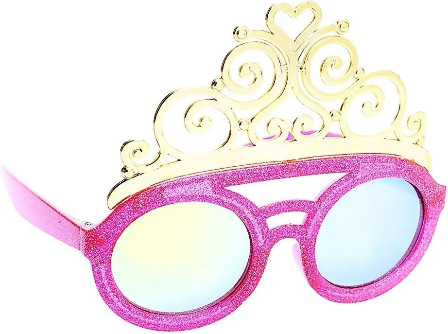 Sun-Staches Princess Sunglasses for Kids | Pink Crown Costume Accessory | UV400 | One Size Fits Most