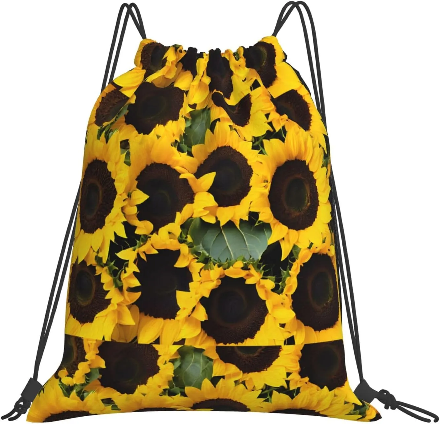 (Sunflowers) Drawstring Backpack Drawstring Gym Bag Foldable Water Drawstring Bags Draw String Back Bag For Shopping Sport Yoga Travel, Swimming, Beach