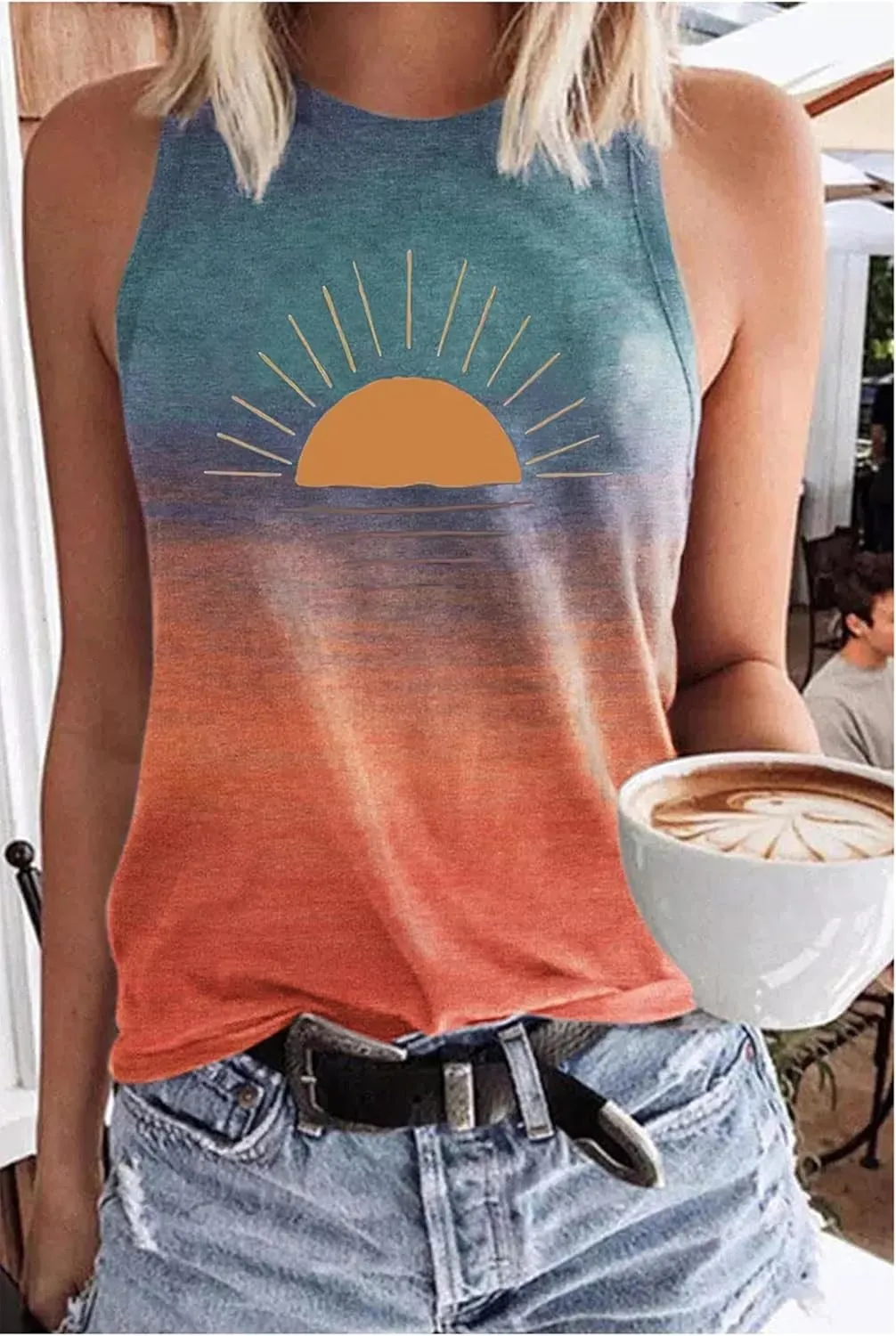 Tank Tops for Women 2025 Summer Basic Gym Racerback Tops Beach Vacation Graphic Tee Shirts Yoga Workout Camisole Outfits