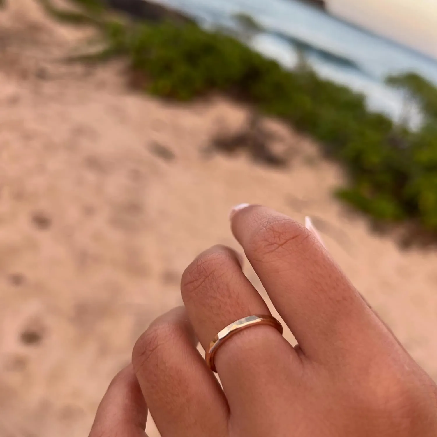 Thick Hammered Stackable Ring Chunky Gold Band | Gold Hammered Thumb Ring | Large Band Gold Ring for Women | Handmade Gold Jewelry | Thick Stackable Ring | Long Lasting Gold Ring (Size 11)