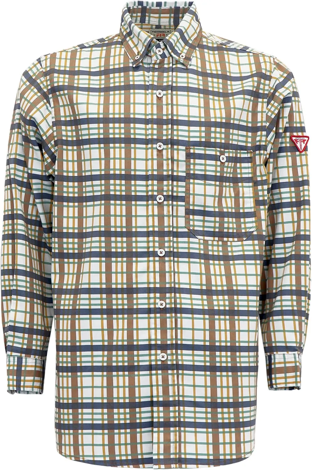 TICOMELA FR Shirt for Men Flame Resistant Shirts 6.5oz Light Weight Plaid Men's Fire Retardant Shirts