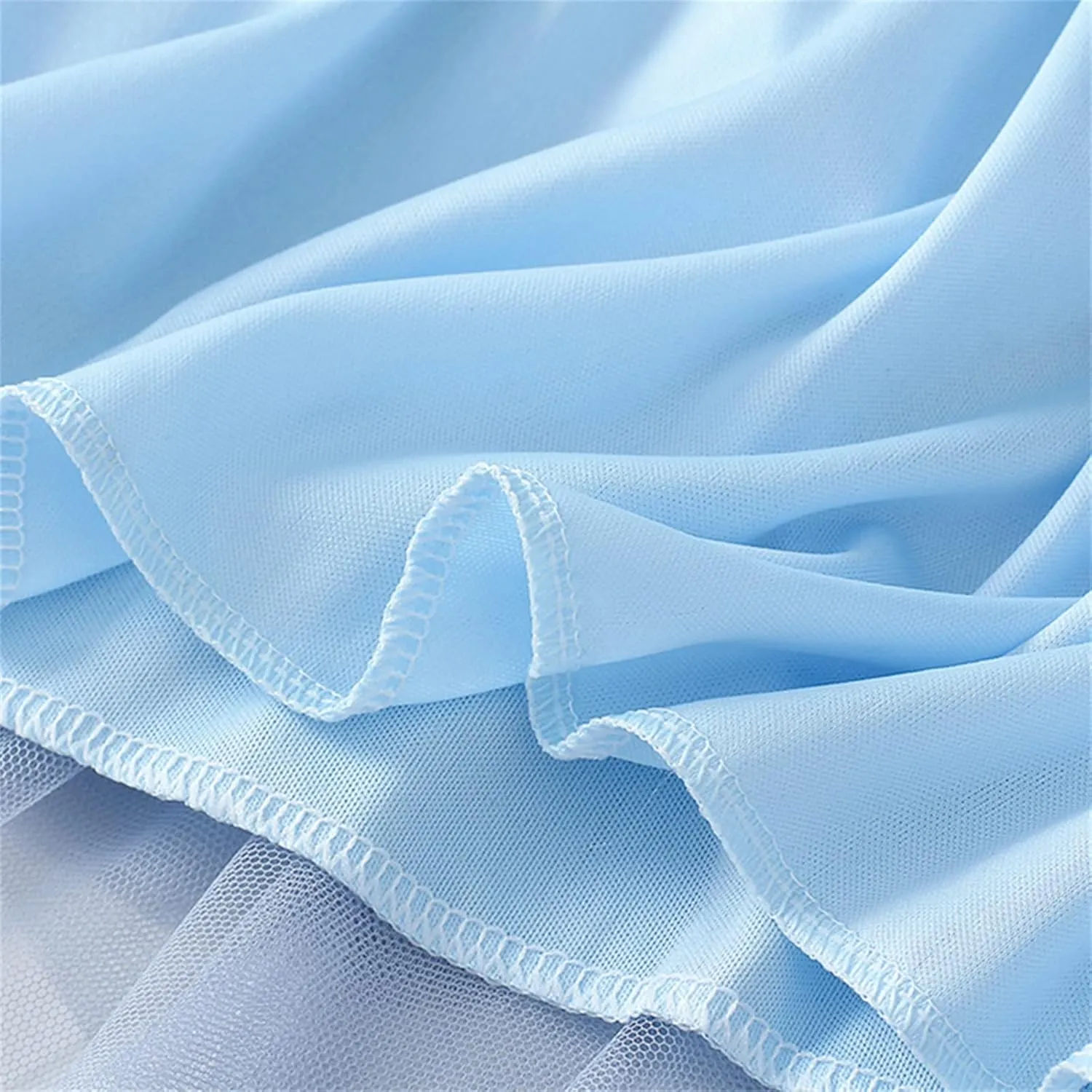 Tulle Skirt for Women Asymmetrical Pleated Tutu Midi Skirt Casual Cocktail Party Beach Elastic Waist Mesh Layered Skirts