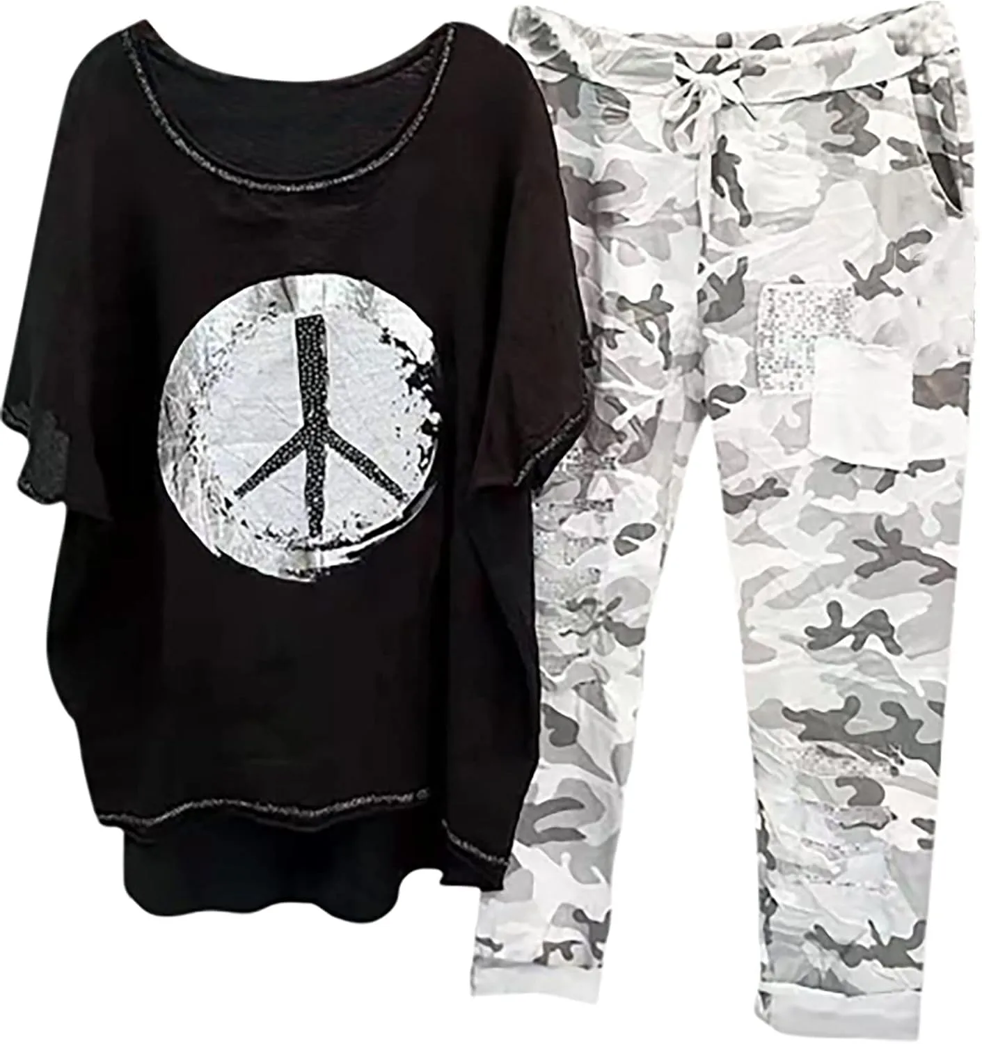 Two Piece Outfits for Women 2025 Women's Casual Linen Button Shirt High Waist Loose Curvy Straight Leg Pant