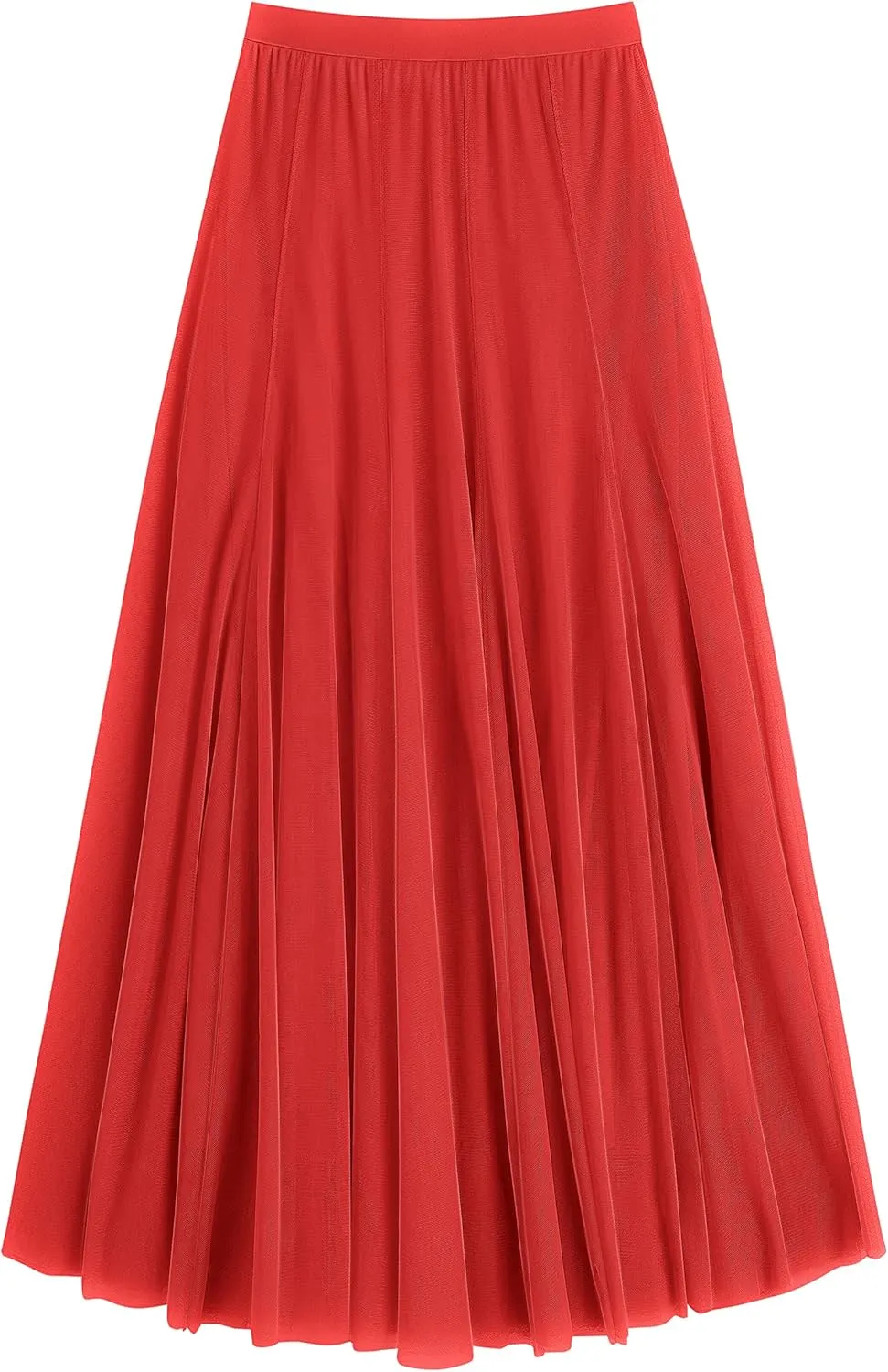 Urban CoCo Women's Faux Suede Elastic Waist Midi Long Skirt A Line Women Flowy Fall Winter Skirts