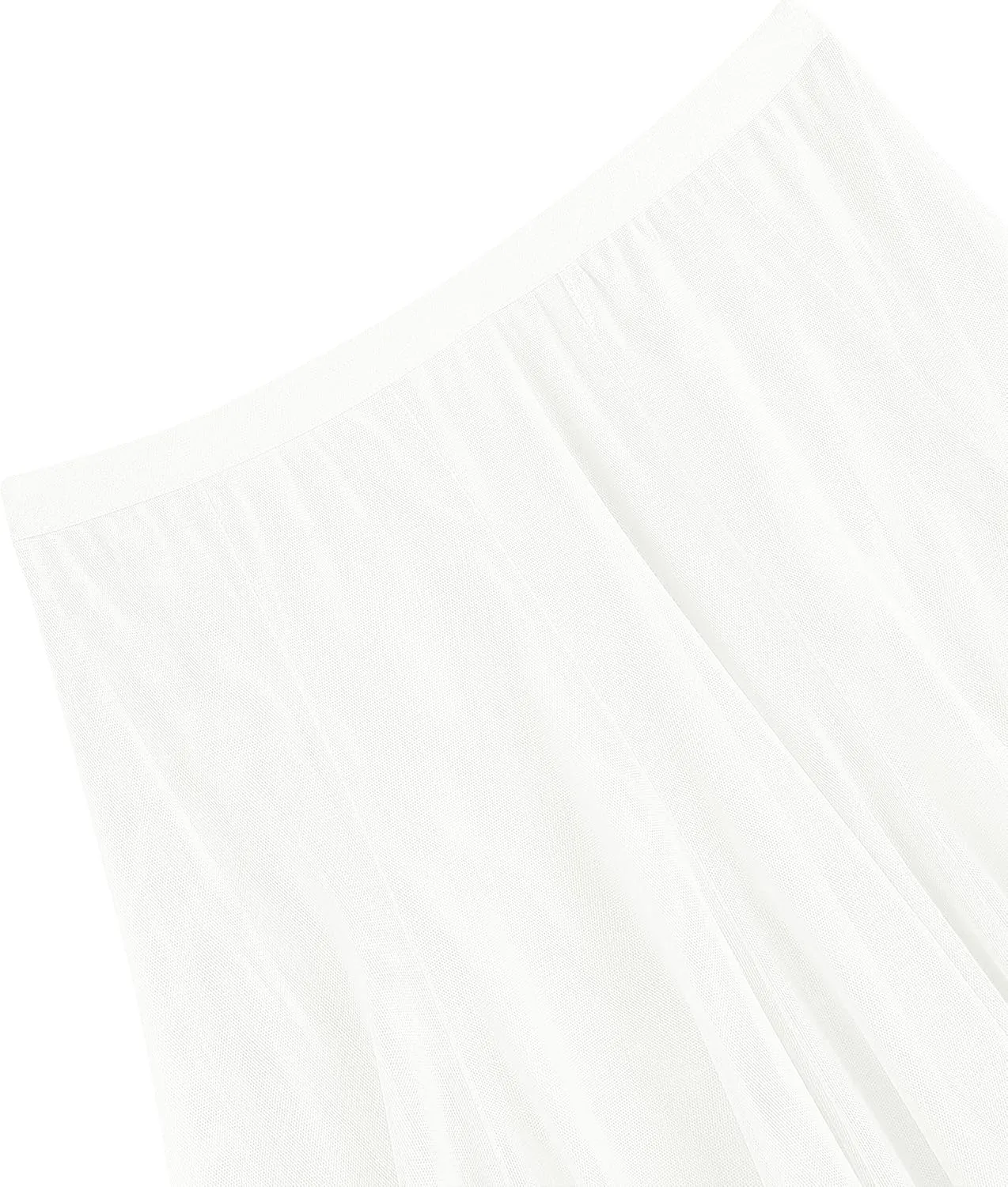 Urban CoCo Women's Tulle Skirt Elastic High Waist Layered Pleated Mesh Flowy A-line Midi Skirt