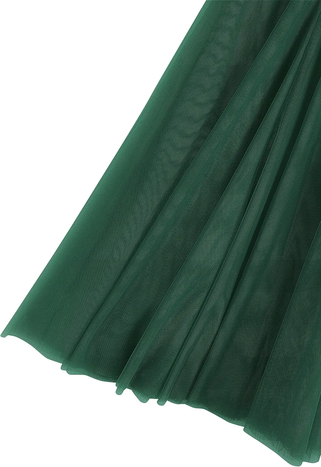 Urban CoCo Women's Tulle Skirt Elastic High Waist Layered Pleated Mesh Flowy A-line Midi Skirt
