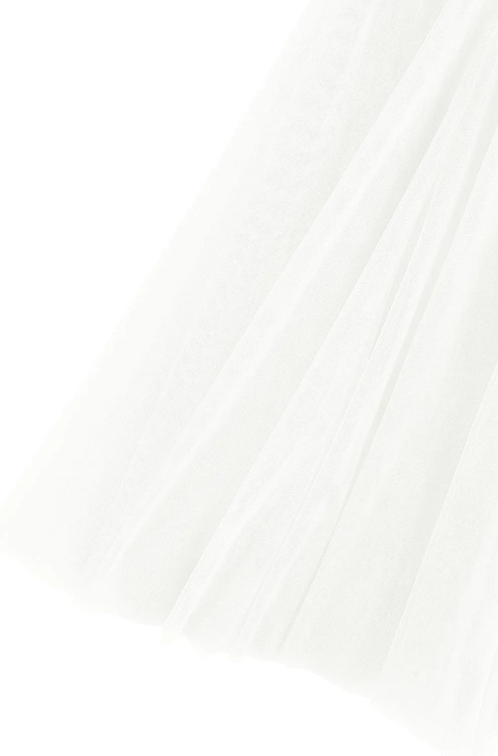 Urban CoCo Women's Tulle Skirt Elastic High Waist Layered Pleated Mesh Flowy A-line Midi Skirt
