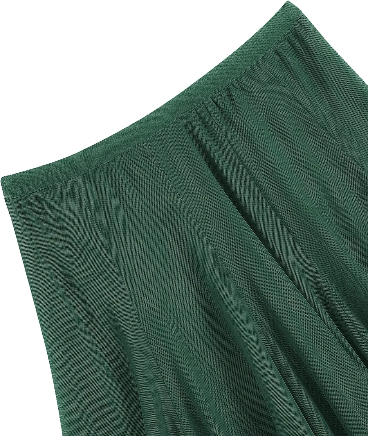 Urban CoCo Women's Tulle Skirt Elastic High Waist Layered Pleated Mesh Flowy A-line Midi Skirt