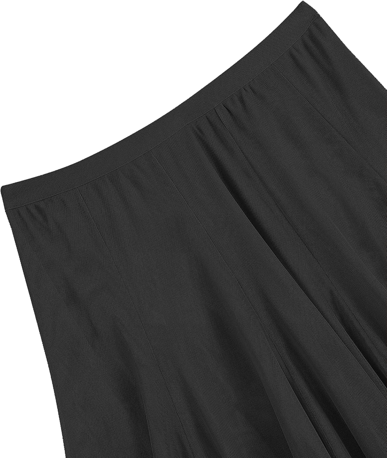 Urban CoCo Women's Tulle Skirt Elastic High Waist Layered Pleated Mesh Flowy A-line Midi Skirt