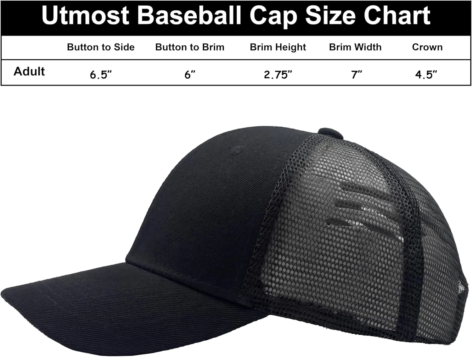 Utmost Structured Baseball Cap with Adjustable Closure - Performance Hat for Outdoor Activities and Custom Embroidery