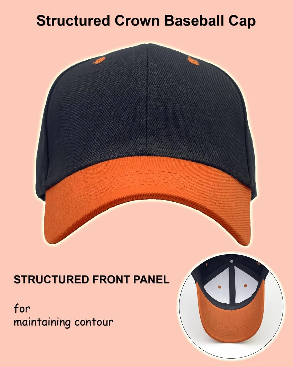 Utmost Structured Baseball Cap with Adjustable Closure - Performance Hat for Outdoor Activities and Custom Embroidery
