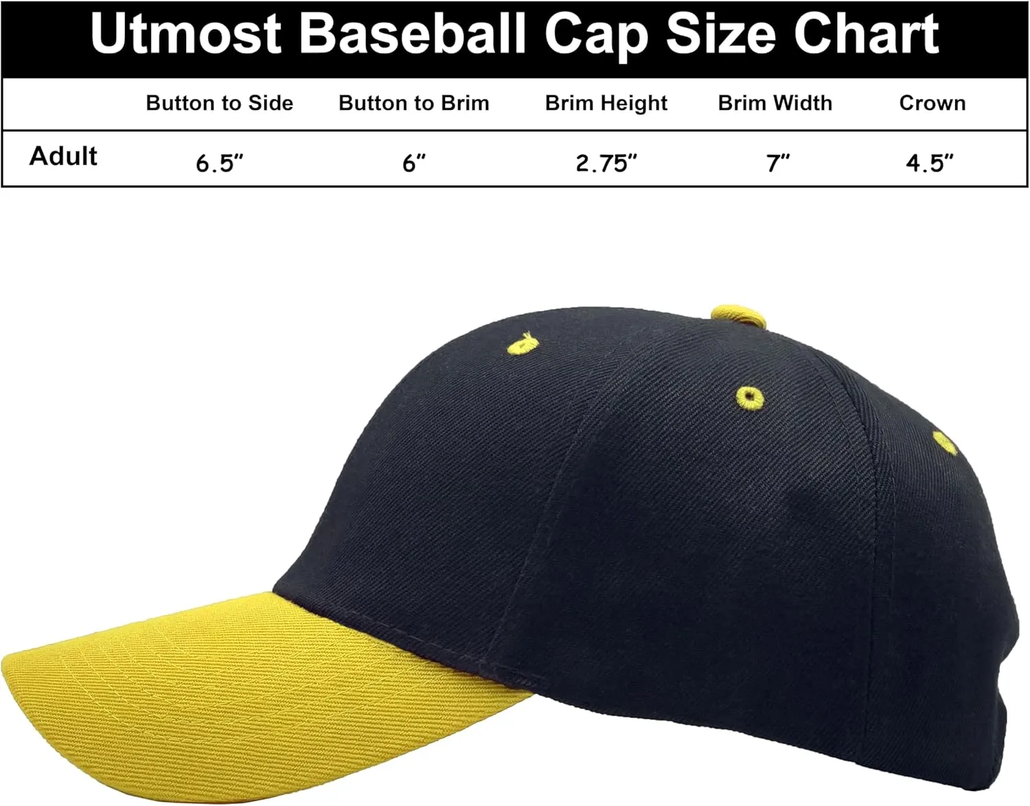 Utmost Structured Baseball Cap with Adjustable Closure - Performance Hat for Outdoor Activities and Custom Embroidery