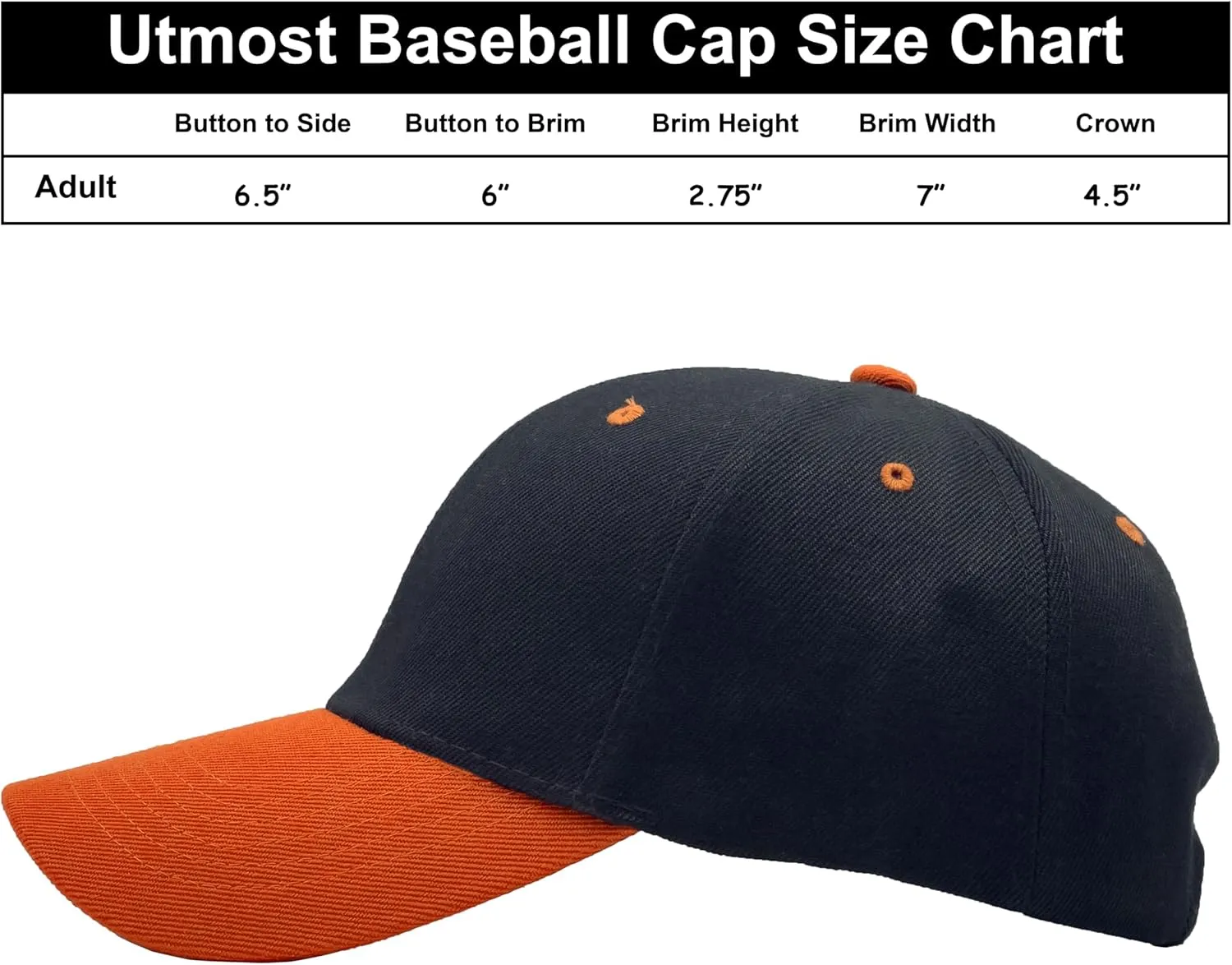 Utmost Structured Baseball Cap with Adjustable Closure - Performance Hat for Outdoor Activities and Custom Embroidery