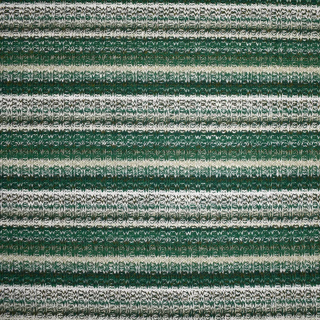 Variegated Stripe Rib Sweater Knit Evergreen