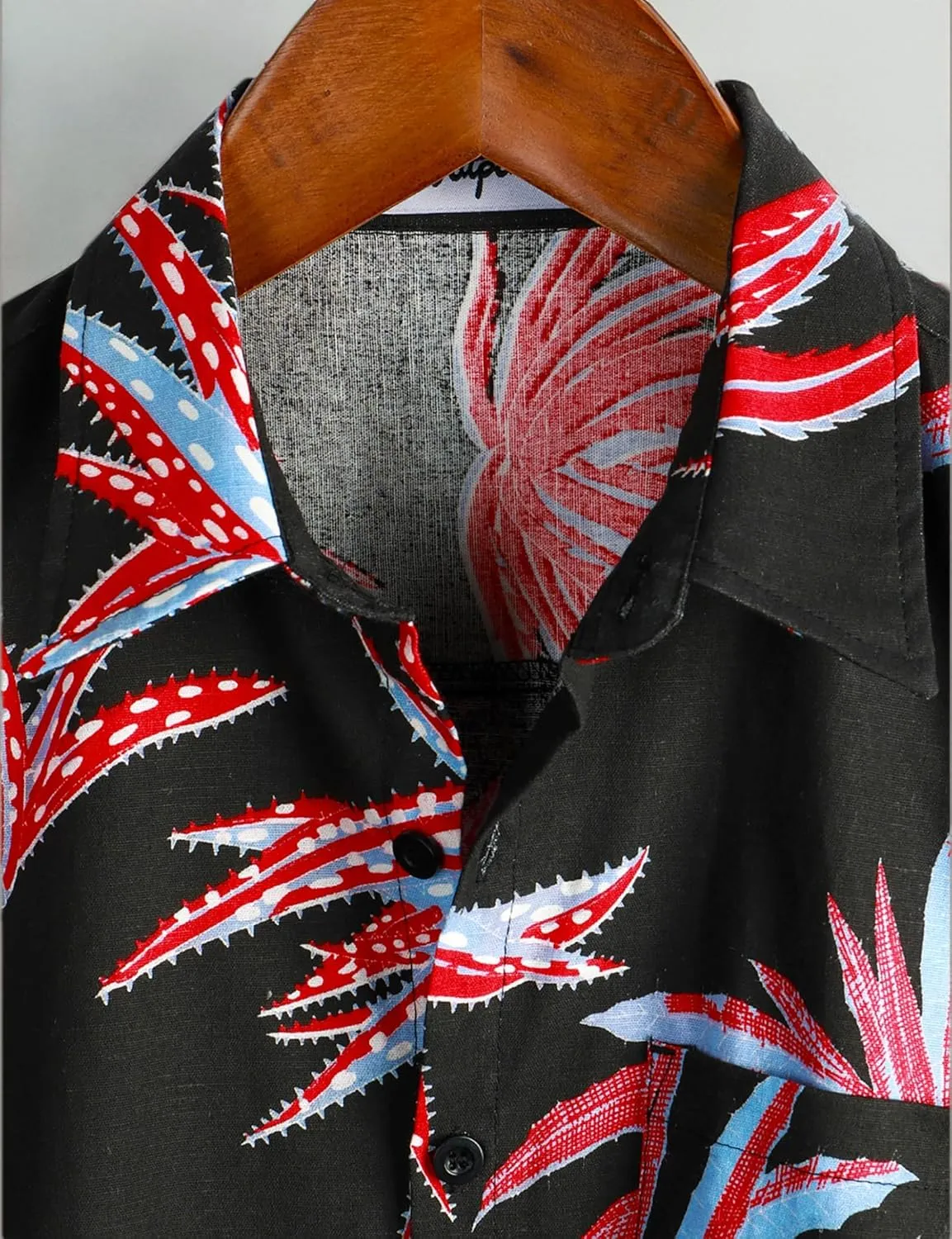 VATPAVE Mens Hawaiian Floral Shirts Cotton Linen Casual Button Down Short Sleeve Beach Shirts
