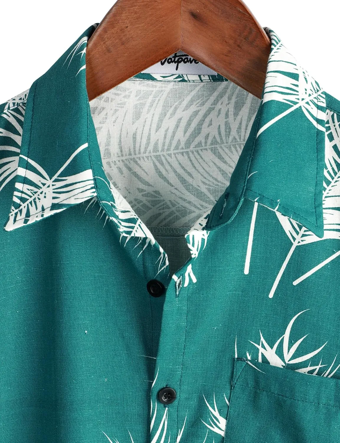 VATPAVE Mens Hawaiian Floral Shirts Cotton Linen Casual Button Down Short Sleeve Beach Shirts
