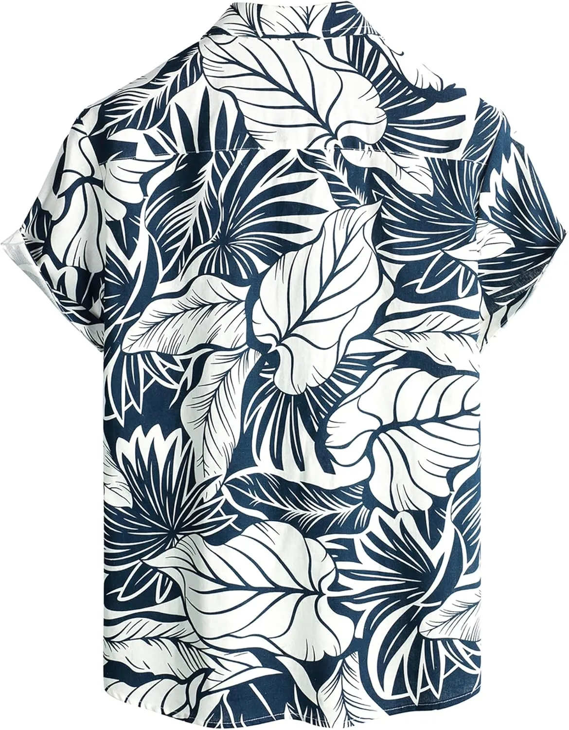 VATPAVE Mens Hawaiian Floral Shirts Cotton Linen Casual Button Down Short Sleeve Beach Shirts