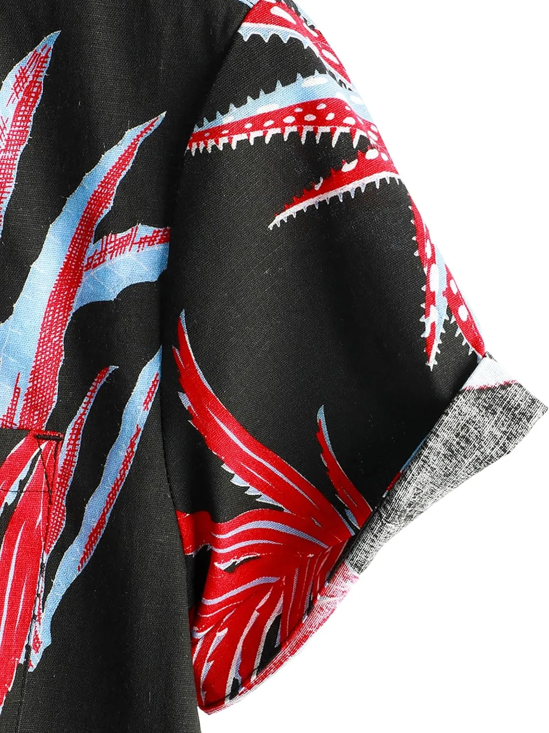 VATPAVE Mens Hawaiian Floral Shirts Cotton Linen Casual Button Down Short Sleeve Beach Shirts