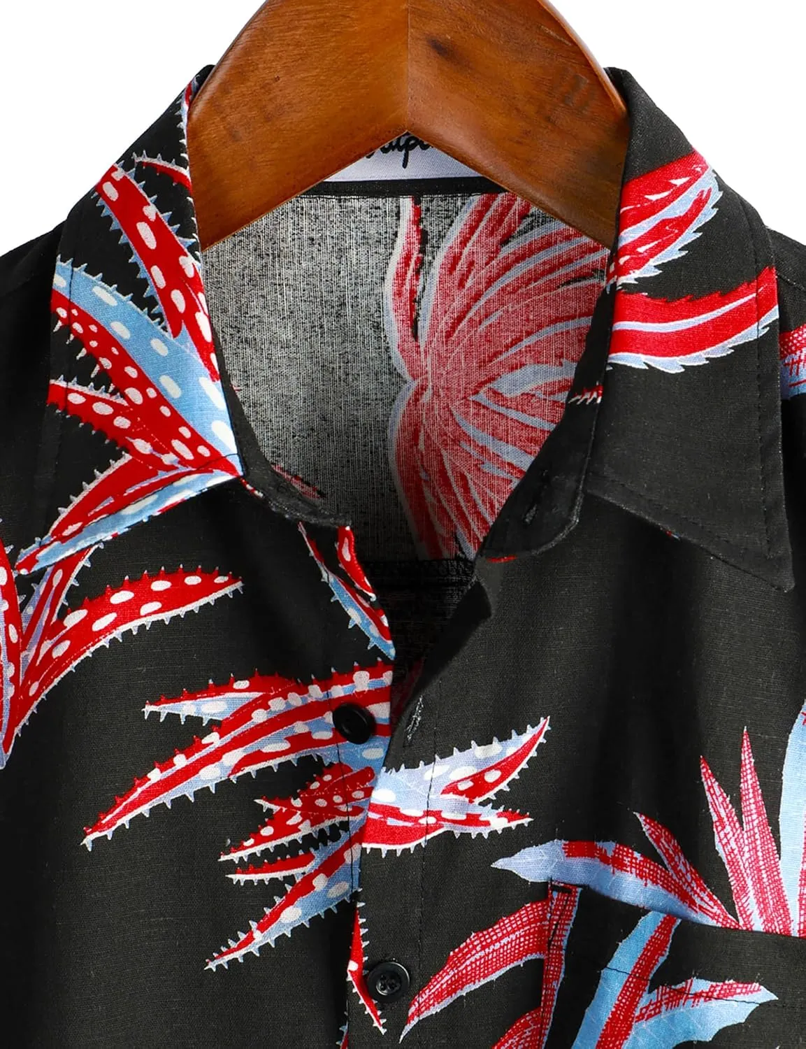 VATPAVE Mens Hawaiian Floral Shirts Cotton Linen Casual Button Down Short Sleeve Beach Shirts