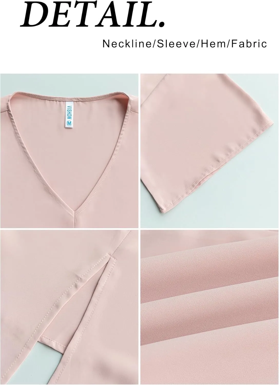 VIISHOW Womens Tie Front Chiffon Blouses V Neck Batwing Short Sleeve Summer Tops Shirts